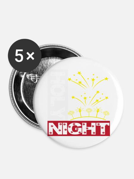 Holy Night - Buttons groß 56 mm (5er Pack) - Weiß
