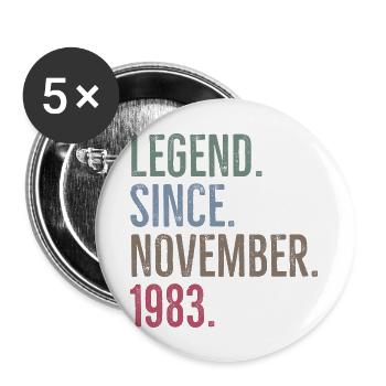 Legend Since November 1983 - Buttons large 2.2''/56 mm (5-pack) - white - Front