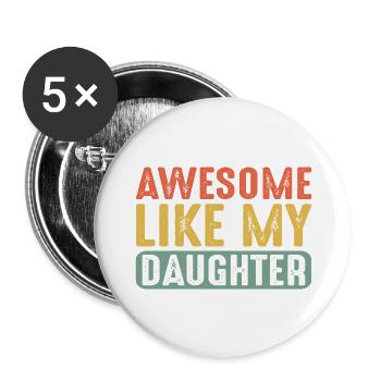Fête des Pères - Lot de 5 grands badges (56 mm) - blanc - Devant