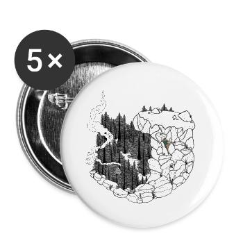 Rocher dans la nature - Lot de 5 grands badges (56 mm) - blanc - Devant