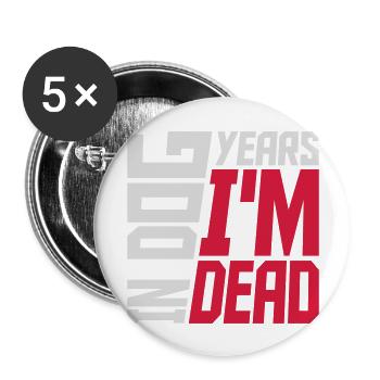 in dog years Dead - Buttons large 2.2''/56 mm (5-pack) - white - Front