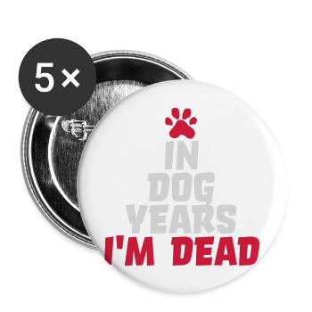 in dog years Dead - Buttons large 2.2''/56 mm (5-pack) - white - Front