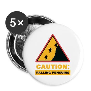 Seabird Statement Penguin Animal Birds Antarctica - Buttons large 2.2''/56 mm (5-pack) - white - Front