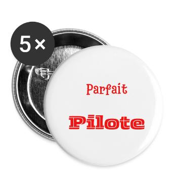 Pas parfait mais pilote - Lot de 5 grands badges (56 mm) - blanc - Devant