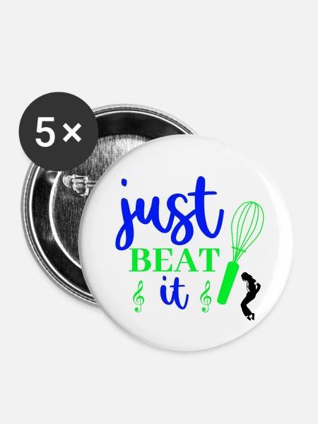 einfach schlagen - Buttons groß 56 mm (5er Pack) - Weiß