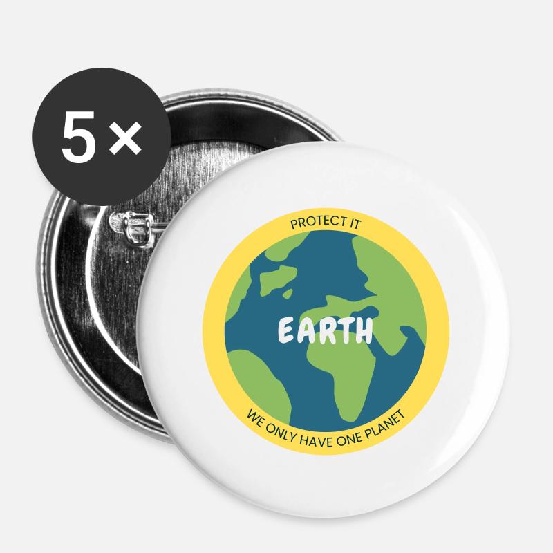 Fun and playful ecology - Buttons large 2.2''/56 mm (5-pack) - white