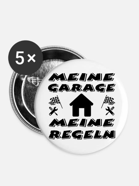 Garage - Buttons groß 56 mm (5er Pack) - Weiß