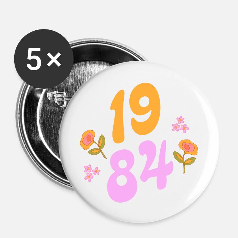 1984 - Buttons large 2.2''/56 mm (5-pack) - white