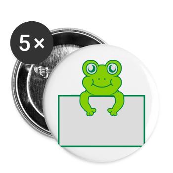 Text präsentieren Frosch Schild - Buttons groß 56 mm (5er Pack) - Weiß - Vorne