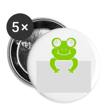 Text präsentieren Comic Frosch - Buttons groß 56 mm (5er Pack) - Weiß - Vorne