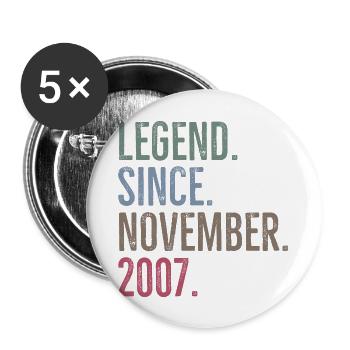 Legend Since November 2007 - Buttons large 2.2''/56 mm (5-pack) - white - Front