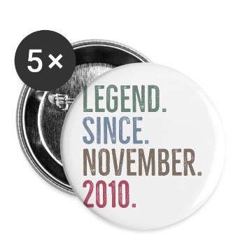 Legend Since November 2010 - Buttons large 2.2''/56 mm (5-pack) - white - Front