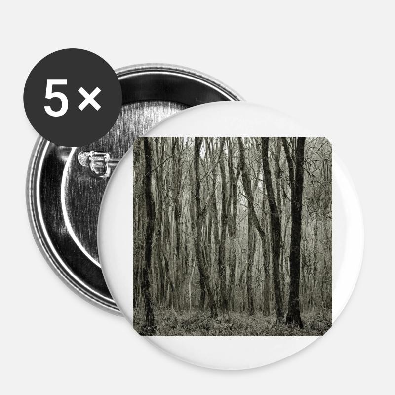 gray lonely woods - Buttons large 2.2''/56 mm (5-pack) - white