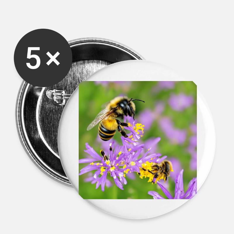Sweet Bee - Buttons large 2.2''/56 mm (5-pack) - white