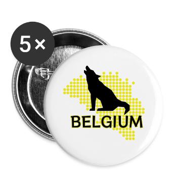 Belgium - Buttons large 2.2''/56 mm (5-pack) - white - Front