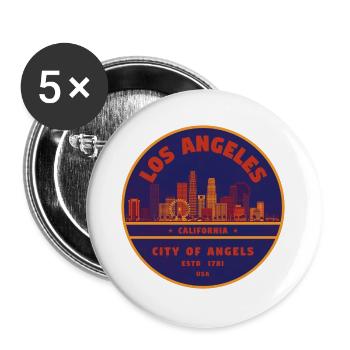 Portrait de la ville sur la ligne d’horizon de Los Angeles - Lot de 5 grands badges (56 mm) - blanc - Devant