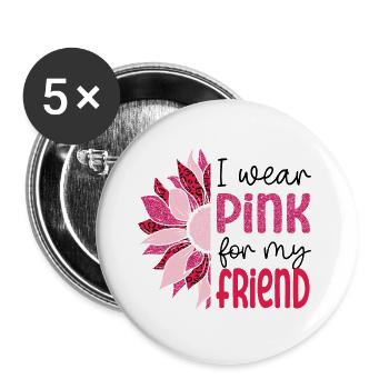 Save the Boobies friend - Buttons large 2.2''/56 mm (5-pack) - white - Front