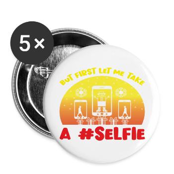 But first let me take a #Selfie - Buttons large 2.2''/56 mm (5-pack) - white - Front