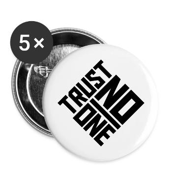 trust no one Zitat - Buttons groß 56 mm (5er Pack) - Weiß - Vorne