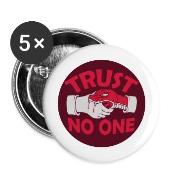trust no one quote - Buttons large 2.2''/56 mm (5-pack) - white - Front