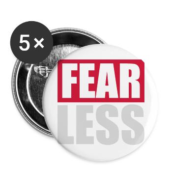 fearless Text Quote Design - Buttons large 2.2''/56 mm (5-pack) - white - Front