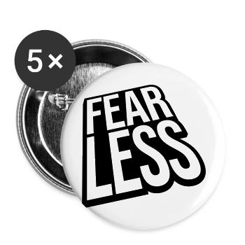 Conception de citation de texte intrépide - Lot de 5 grands badges (56 mm) - blanc - Devant