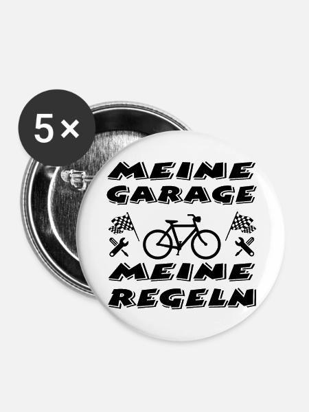 Garage - Buttons groß 56 mm (5er Pack) - Weiß