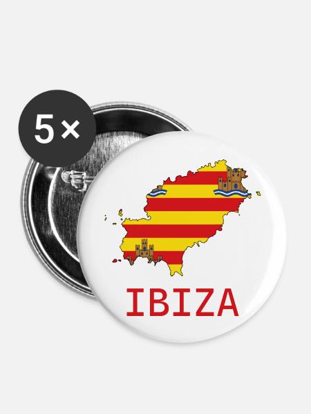 Ibiza - Buttons groß 56 mm (5er Pack) - Weiß