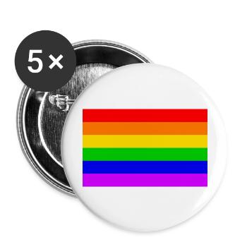 Gay Rainbow Transgender Rainbow Flag - Buttons large 2.2''/56 mm (5-pack) - white - Front