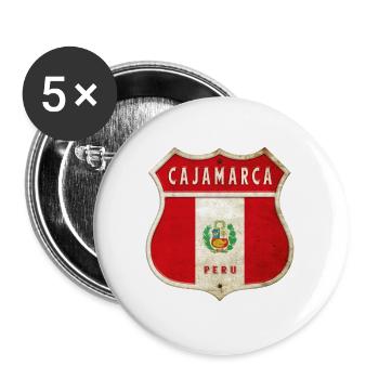 Cajamarca Peru coat of arms flag design - Buttons large 2.2''/56 mm (5-pack) - white - Front