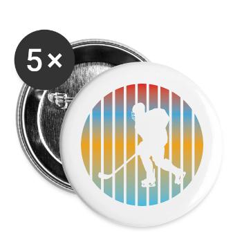 Hockey sur glace Cadeau Sports d’hiver Équipe de hockey sur glace - Lot de 5 grands badges (56 mm) - blanc - Devant