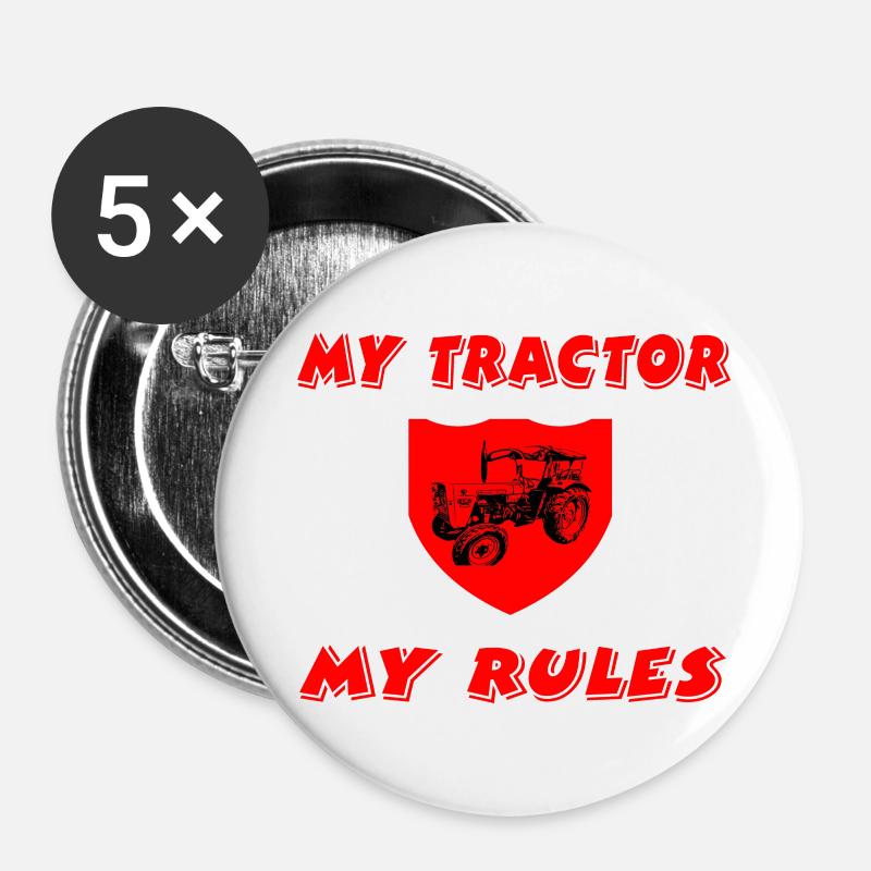Tractor - Buttons large 2.2''/56 mm (5-pack) - white