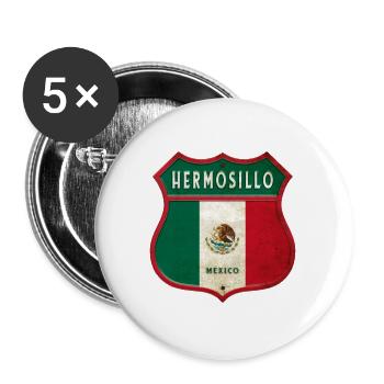 Hermosillo Mexiko Wappen Design - Buttons groß 56 mm (5er Pack) - Weiß - Vorne