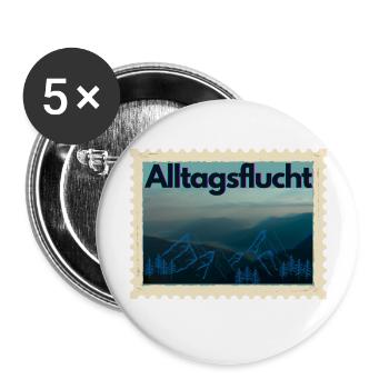 Alltagsflucht - Buttons groß 56 mm (5er Pack) - Weiß - Vorne