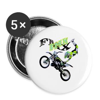fmx motocross freestyle - Buttons large 2.2''/56 mm (5-pack) - white - Front