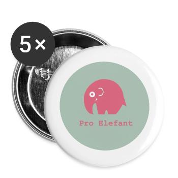Per elephant, per proboscidean, pro nature - Buttons large 2.2''/56 mm (5-pack) - white - Front