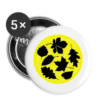 Autumn Circle Leaves - Buttons large 2.2''/56 mm (5-pack) - white - Front