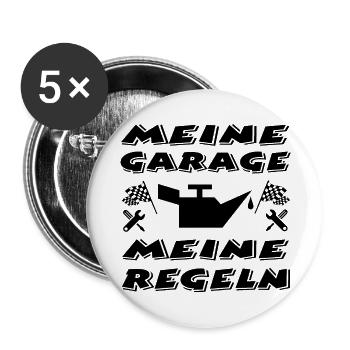 Garage - Buttons groß 56 mm (5er Pack) - Weiß - Vorne