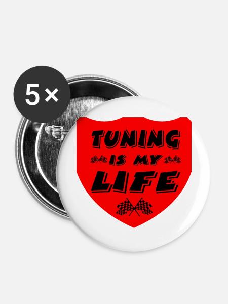 Tuning - Buttons groß 56 mm (5er Pack) - Weiß