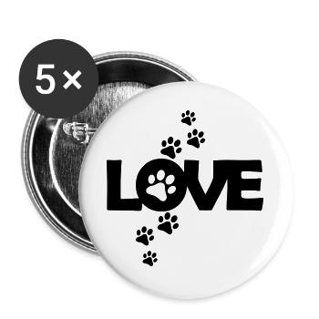 J’aime les chiens - Lot de 5 grands badges (56 mm) - blanc - Devant