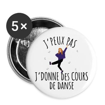 JPP PROF DANSE - Lot de 5 grands badges (56 mm) - blanc - Devant
