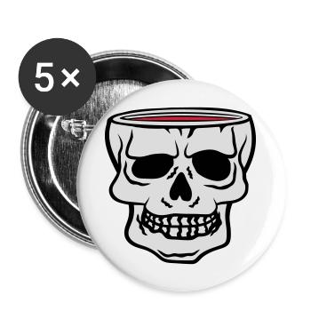 Mug Skull Horror Halloween - Buttons large 2.2''/56 mm (5-pack) - white - Front
