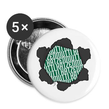 bday witzig miezekatze raubkatze weihnachten zitat - Buttons groß 56 mm (5er Pack) - Weiß - Vorne