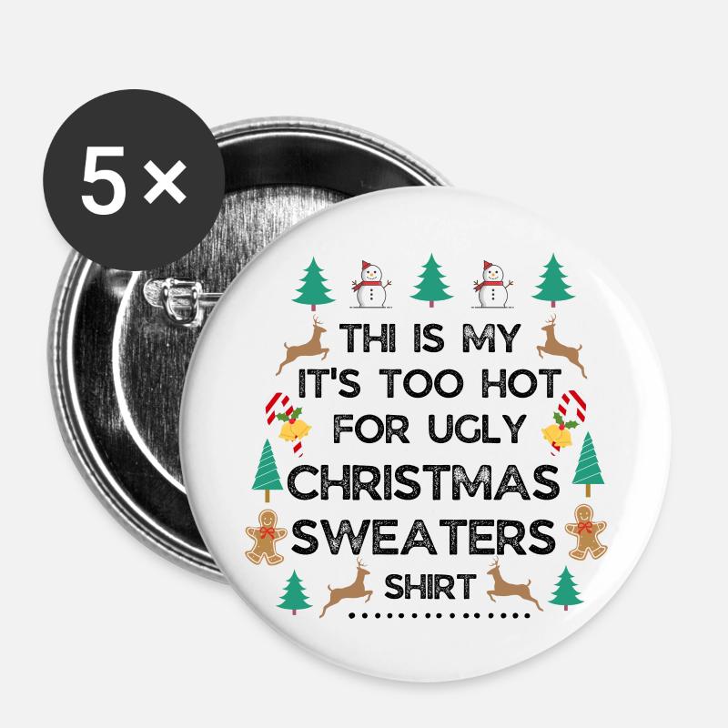 Christmas sweater - Buttons large 2.2''/56 mm (5-pack) - white