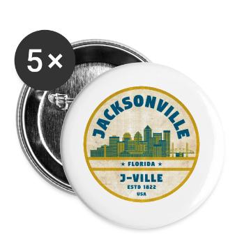 Jacksonville J-Ville Skyline Patch - Buttons large 2.2''/56 mm (5-pack) - white - Front