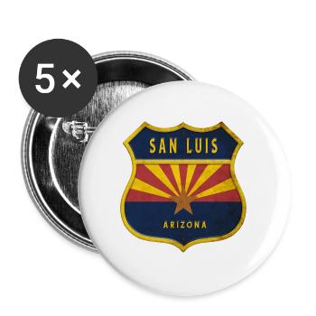 San Luis Arizona Flaggen Wappen Design - Buttons groß 56 mm (5er Pack) - Weiß - Vorne