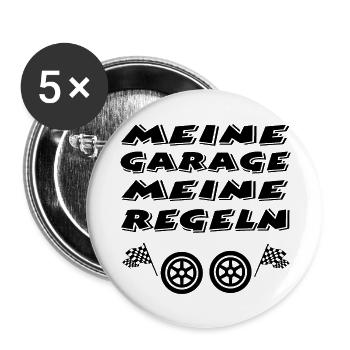 Garage - Buttons groß 56 mm (5er Pack) - Weiß - Vorne