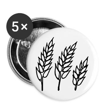 Wheat Illustration Bread Baker Gift Idea - Buttons large 2.2''/56 mm (5-pack) - white - Front