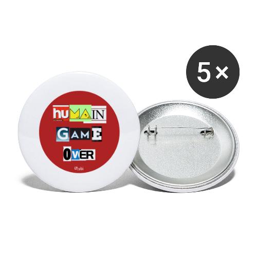 Humain Game Over ll - Lot de 5 grands badges (56 mm)