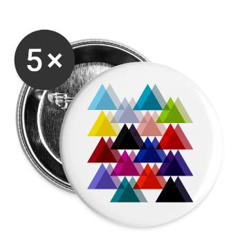 Doppelte Dreiecke - Buttons groß 56 mm (5er Pack) - Weiß - Vorne